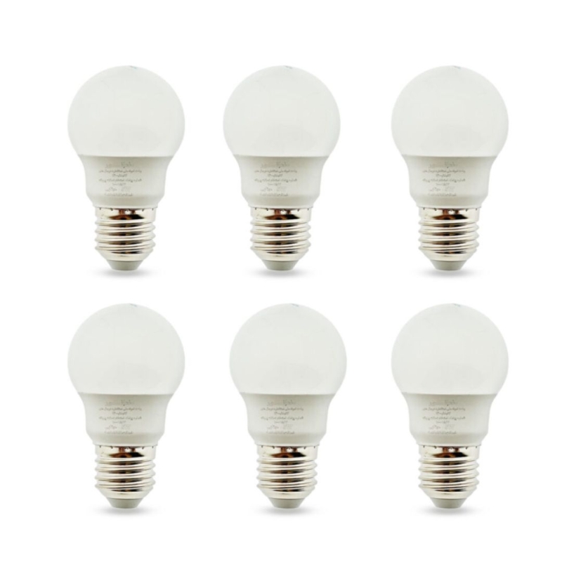 لامپ ال‌ای‌دی حبابی  5وات نمانور مدلA50 پایهE27 مجموعه 6 عددی
