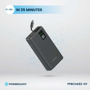  پاوربانک 20000 فست شارژ تایپ‌سی 65 وات و یو‌اس‌بی 30 وات پاورولوژی مدل PPBCHA82-GY 