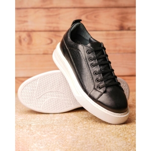 کفش مردانه چرم نعمتی اسپرت مدل oliver بندی مشکی 