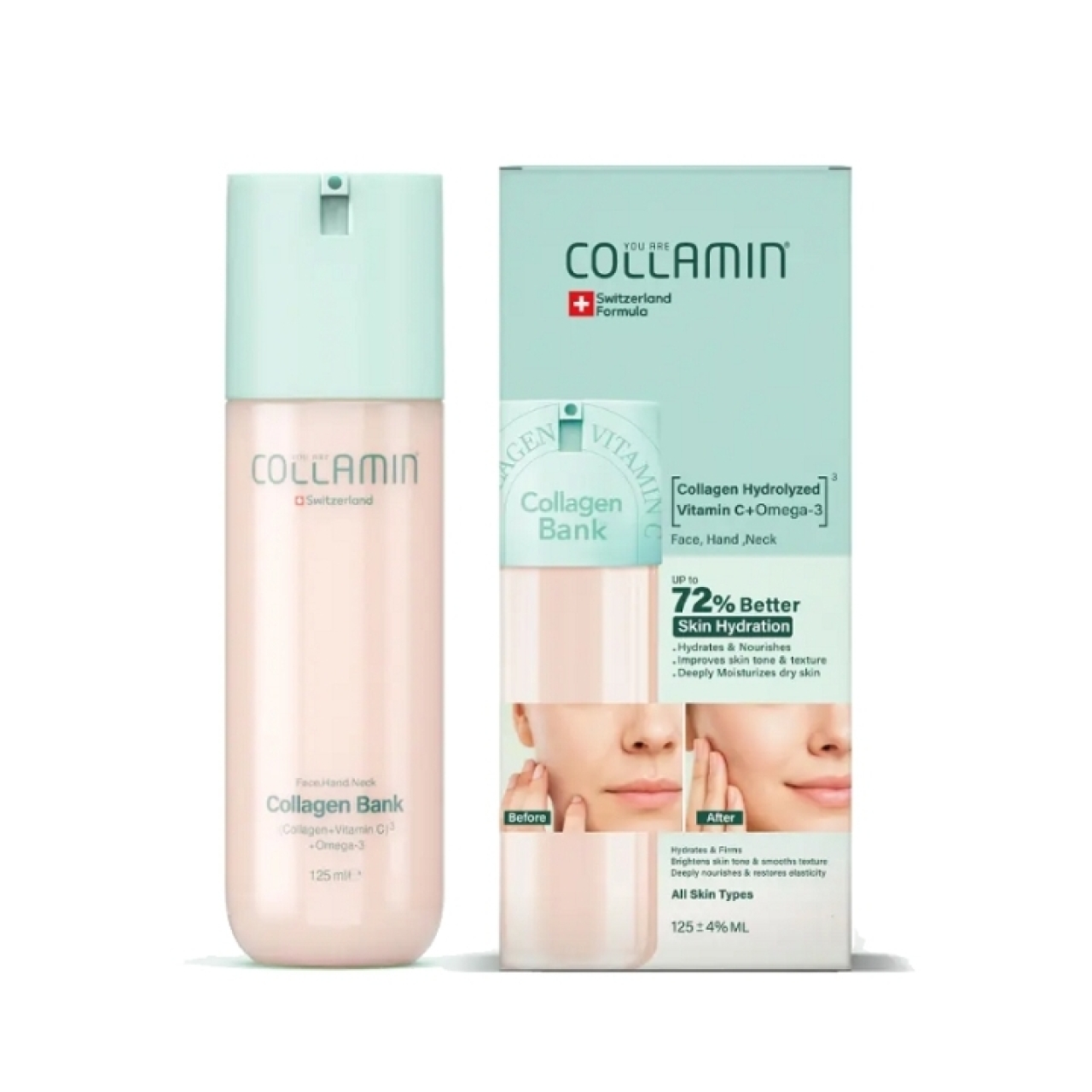  کرم مرطوب کننده و جوان ساز کلاژن بانک کلامین وزن ۱۲۵ میل