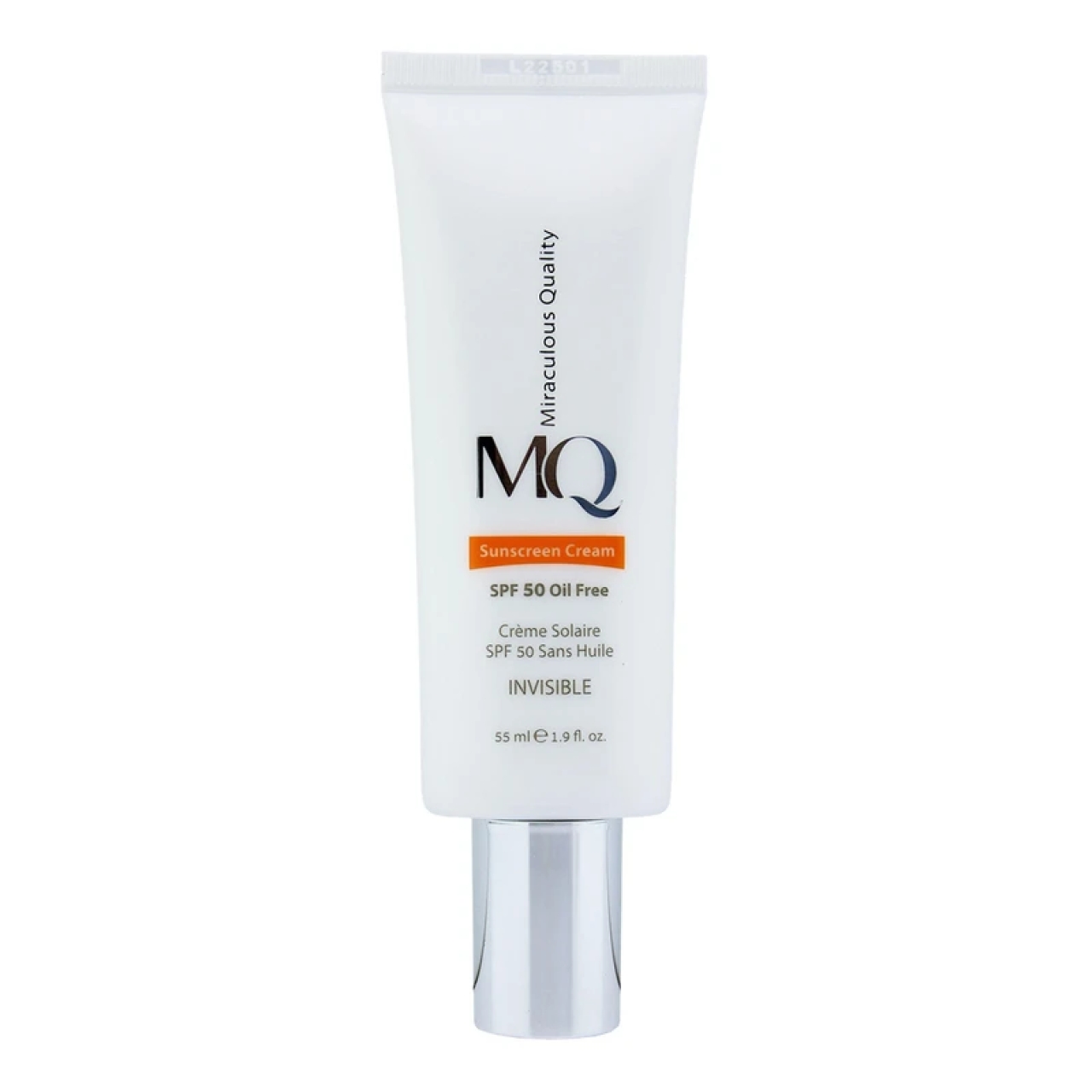 کرم ضد آفتاب بدون رنگ ام کیو spf50 مناسب پوست چرب حجم 55 میل