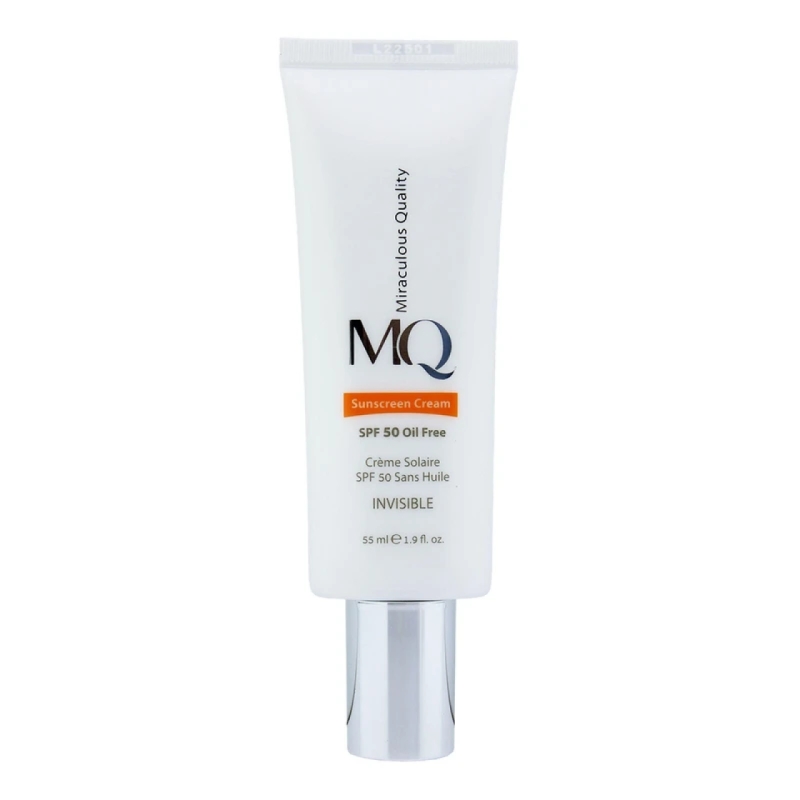 کرم ضد آفتاب بدون رنگ ام کیو spf50 مناسب پوست چرب حجم 55 میل