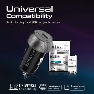 شارژر فندکی فست شارژ ماشین تایپ سی 20 وات پرومیت مدل POWERDRIVE-PD20