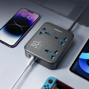  چند راهی و محافظ برق 3250 وات سه سوکت، یک USB و یک تایپ‌سی پاورولوژی مدل  PWCUQC037 