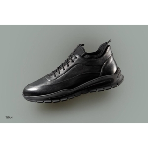 کفش مردانه چرم نعمتی اسپرت مدل titan بندی جورابی مشکی