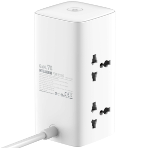  چند راهی و محافظ برق 2500 وات چهار سوکت، دو تایپ‌ سی و یک یو اس بی 70 وات شارژ سریع رومیزی الدنیو مدل SC4383 