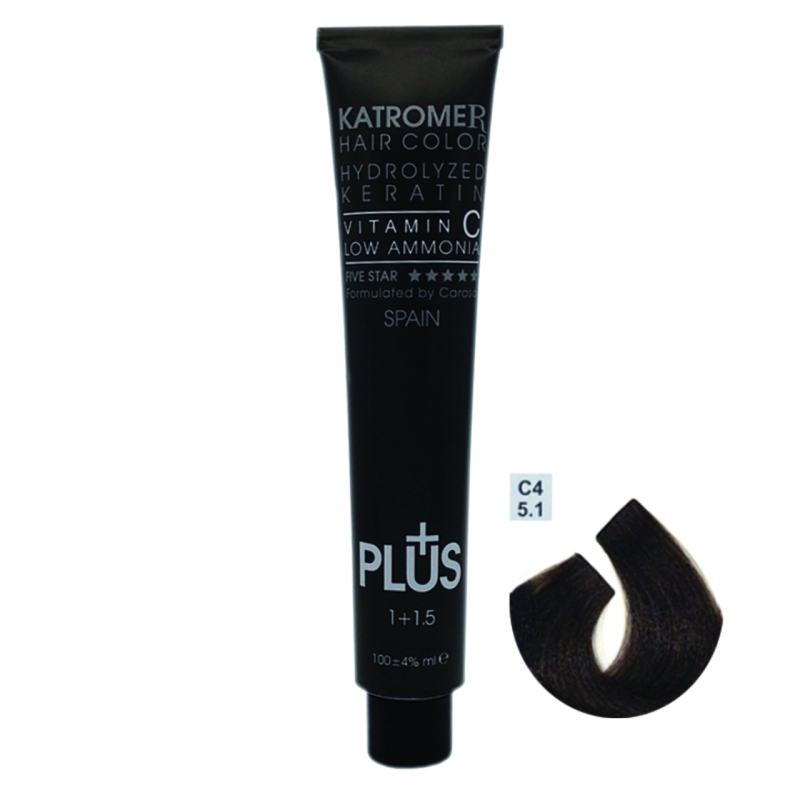 رنگ مو کاترومر شماره C4 رنگ دودی روشن حجم 100 میلی لیتر