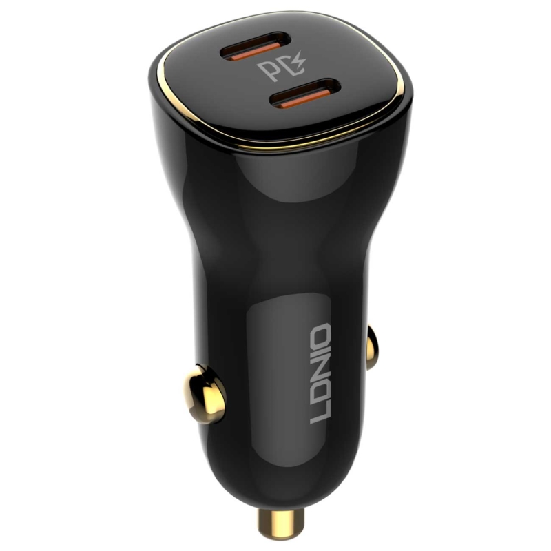  شارژر فندکی فست شارژ ماشین تایپ‌سی 60 وات الدنیو مدل C104 همراه با کابل شارژ 