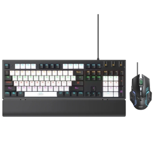  ست گیمینگ موس و کیبورد سیمی با نورپردازی RGB ایکس او مدل KB-06 