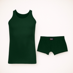 ست شورت و زیرپوش بدون آستین یقه گرد مردانه نیکو کد NIM-1954 رنگ سدری