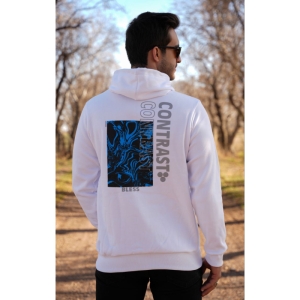 هودی مردانه پشت چاپ Contrast داخل کرکی رنگ سفید 