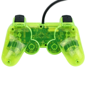 دسته بازی شوک دار پلی استیشن 2 PS2 مدل شیشه ای سبز