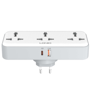  چندراهی برق دیواری 2500 وات 3 سوکت، یک USB و یک Type-C فست شارژ 30 وات الدنیو مدلSC3317 