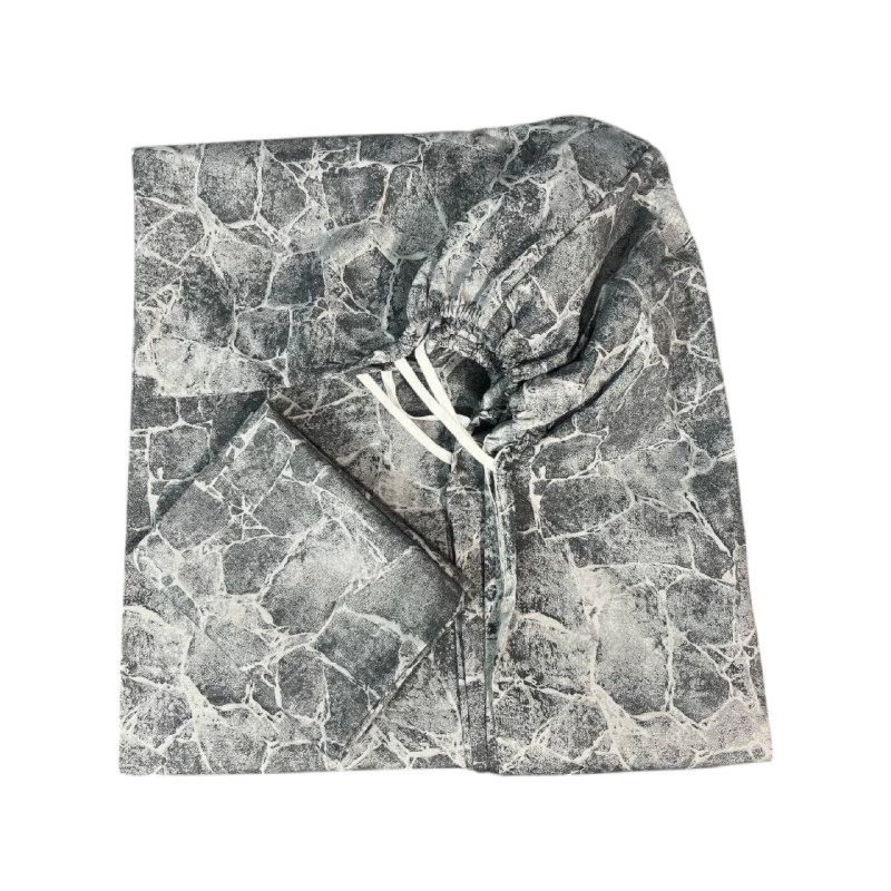 ست ملحفه کشدار یکنفره تترون 2 تکه Cheshik+کش اضافه مدل ماربل سنگی سایز 90*200 سانتی متر