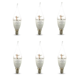 لامپ اشکی کریستالی 7 وات نمانور سرپیچ E14 مجموعه 6 عددی