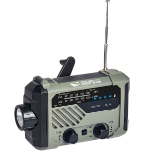 چراغ قوه شارژی و لامپ کمپینگ خورشیدی ضدآب چندمنظوره اسمایلینگ شارک مدل Smiling Shark YJ-D290 با رادیو، پاوربانک و ژنراتور دستی