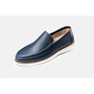 کفش مردانه چرم نعمتی اسپرت مدل renas بدون بند سرمه ای 