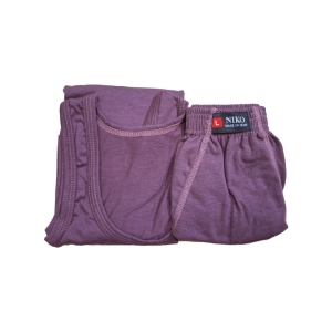 ست شورت و زیرپوش بدون آستین یقه گرد مردانه نیکو کد SL-1954 رنگ ارغوانی