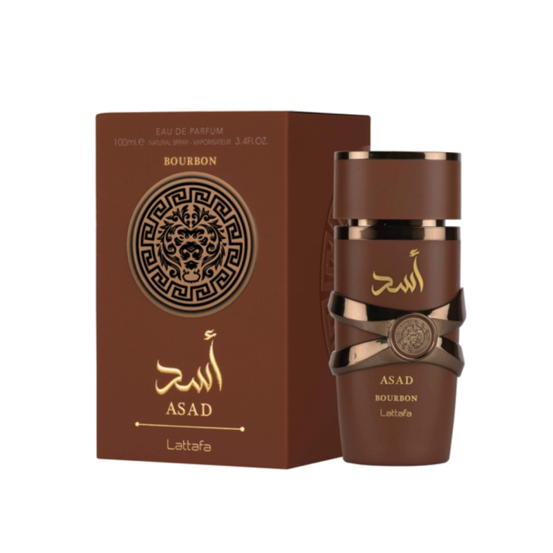 ادکلن زنانه مردانه لطافه مدل اسد قهوه ایی اسد باربون حجم ۱۰۰ میل