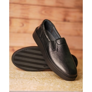 کفش مردانه چرم نعمتی اسپرت مدل palas کشی مشکی 