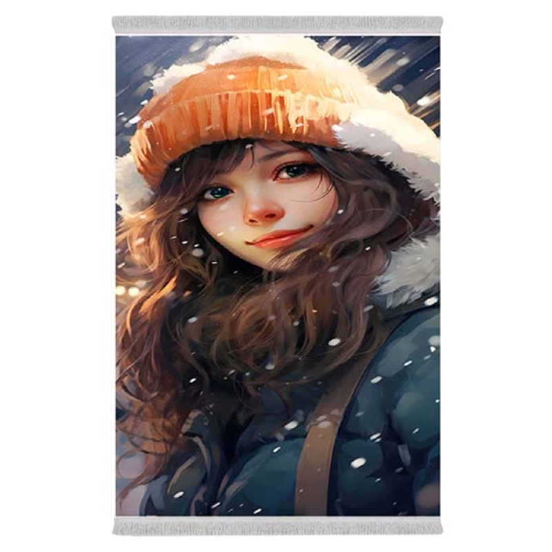 فرش پارچه‌ای دفه مدل فرشینه طرح فانتزی کد 8302