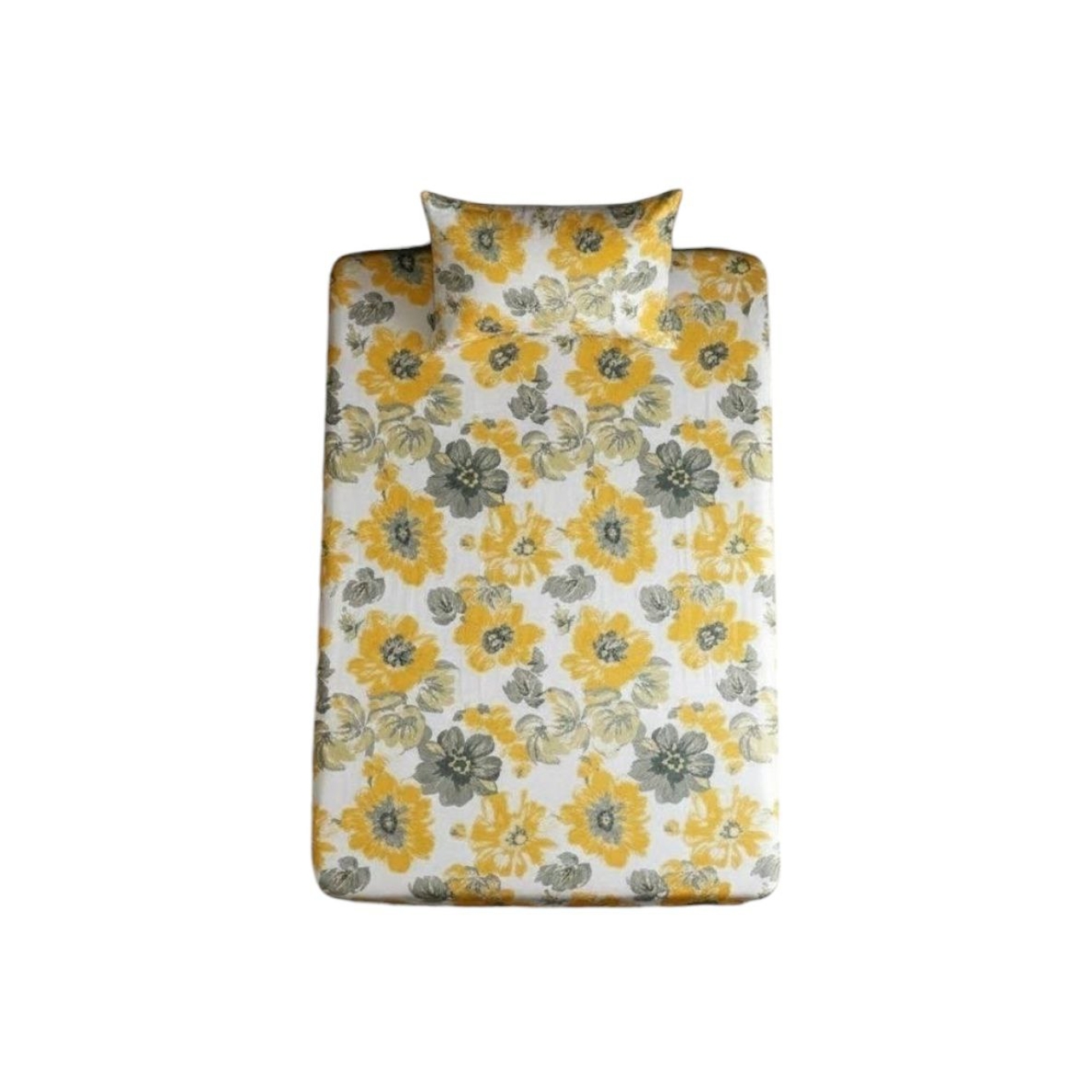 ست ملحفه و روبالشی یکنفره ۲تکه Cheshik مدل گل آفتابگردان سایز ۹۰*۲۰۰ سانتی متر