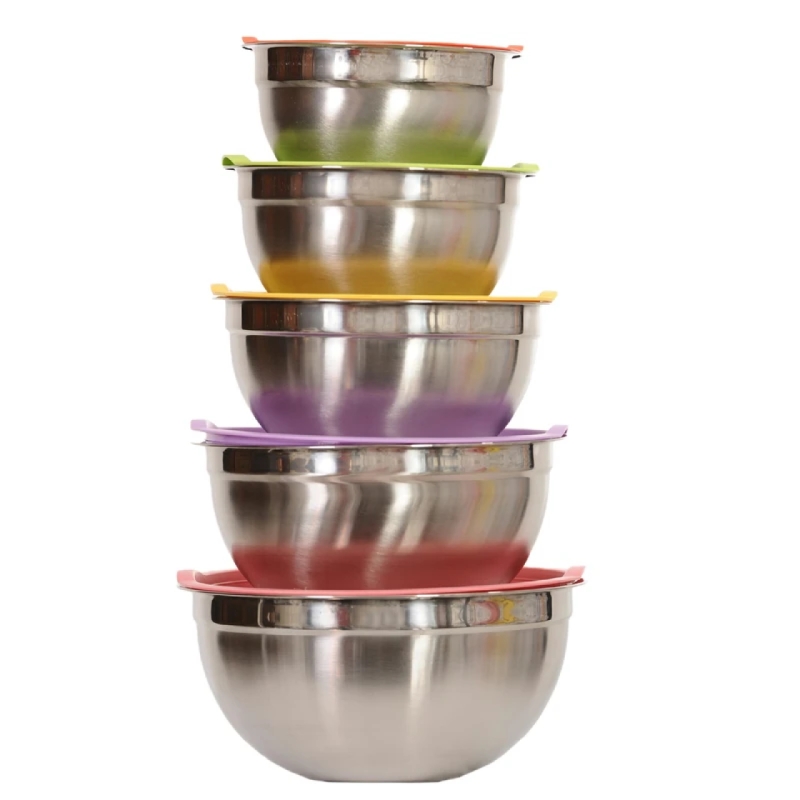 لگن آشپزخانه درب رنگی یونیک مجموعه 5 عددی