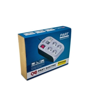 محافظ ولتاژ 4 خانه پارت الکتریک با کابل 1.8 متری کد 8791