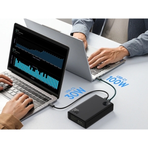  پاور بانک سوپر فست شارژ تایپ سی و یو اس بی 140 وات 24000 adaman بیسوس مدل ppadm140 