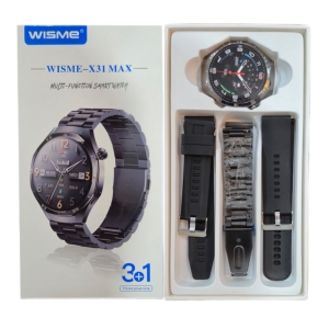 ساعت هوشمند ویسمی مدل WISME-X31 MAX با 3 بند فلزی و سیلیکون