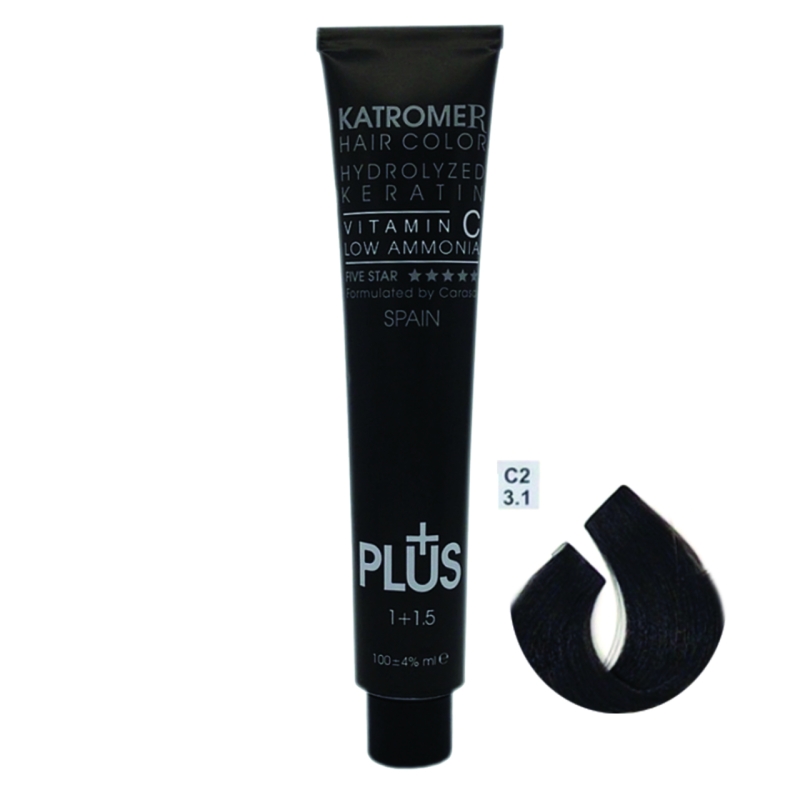 رنگ مو کاترومر شماره C2 رنگ قهوه ای دودی تیره حجم 100 میلی لیتر