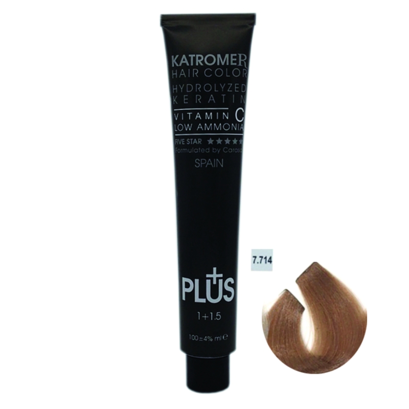 رنگ مو کاترومر شماره 7.714 رنگ بلوند کاراملی متوسط حجم 100 میلی لیتر