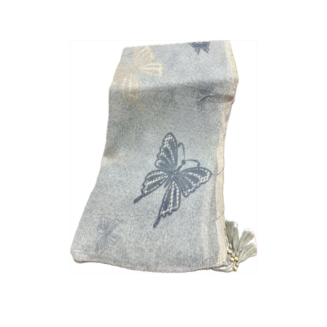 شال زنانه پلیسه نخی - طرح دنیا