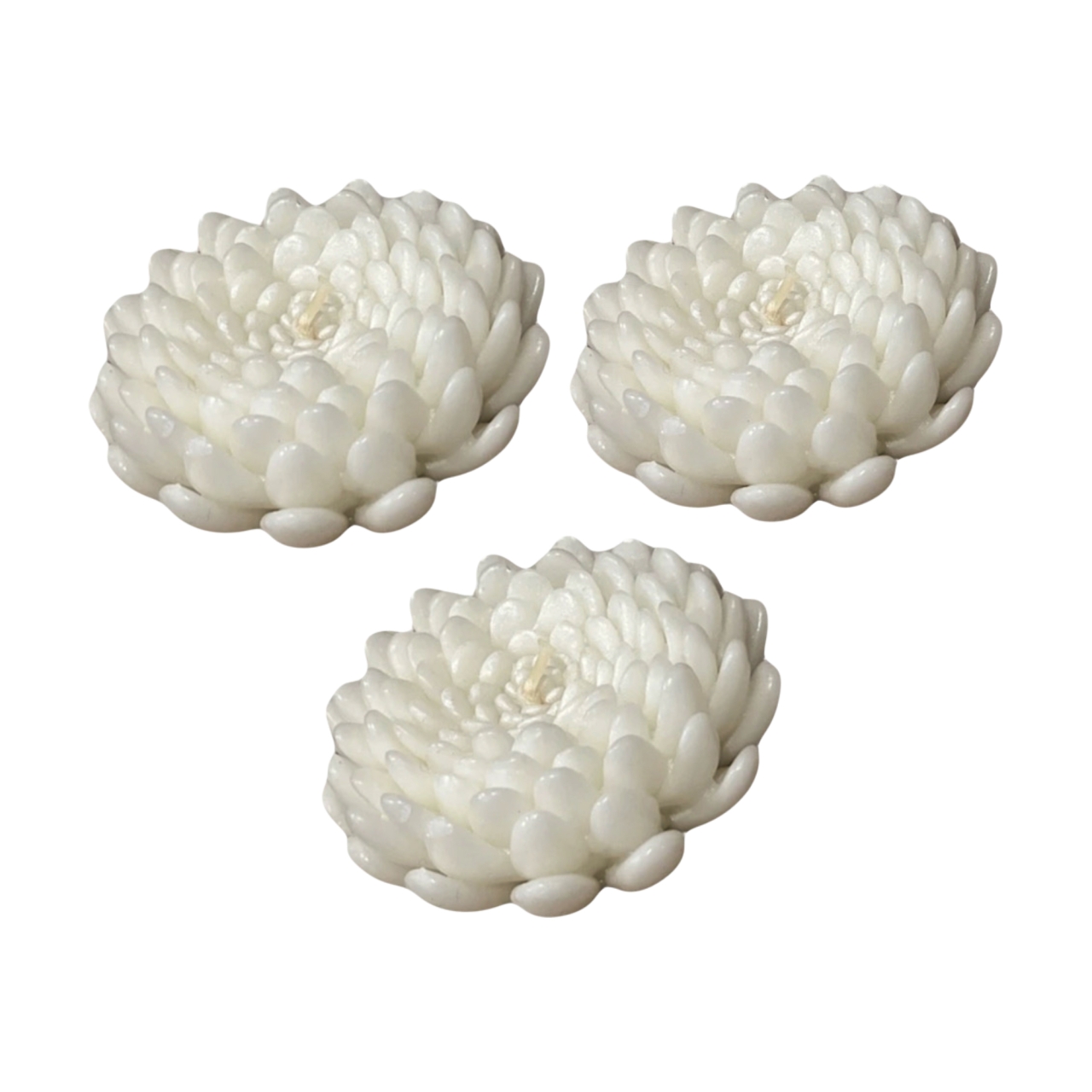 شمع مدل گل داوودی بسته 3 عددی