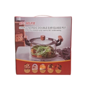 قابلمه پیرکس دسته چوبی ظرفیت 2.5 لیتری