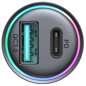  شارژر فندکی فست شارژ ماشین تایپ‌سی و یواس‌بی 60 وات جویروم مدل JR-CCN04 