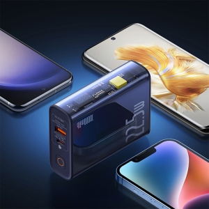  پاوربانک فست شارژ تایپ سی و یو اس بی 22.5 وات 10000 طرح نیمه شفاف بیسوس مدل PPTSZ10 B10451500211 