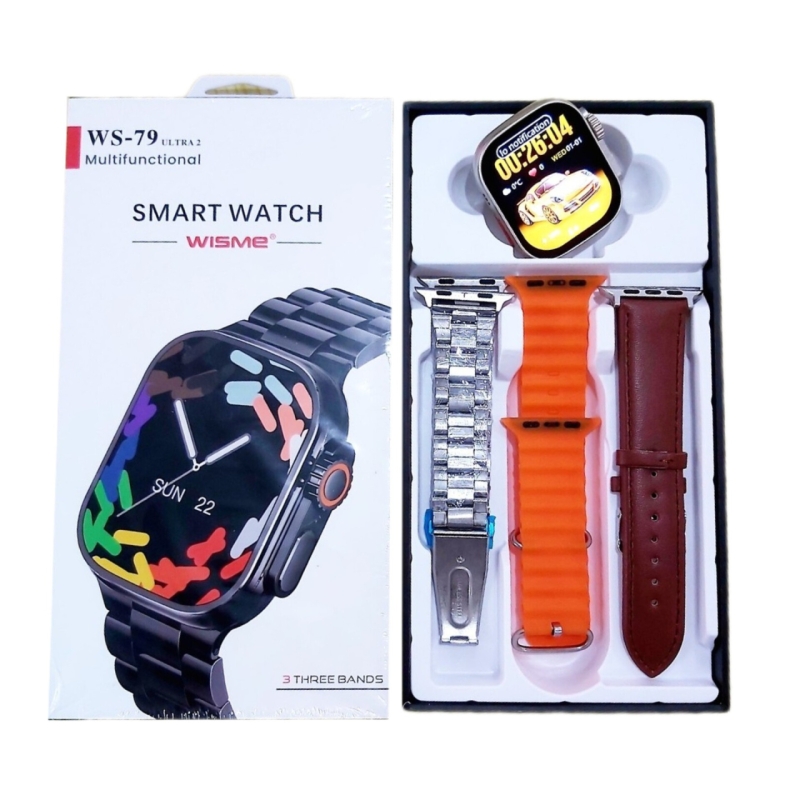 ساعت هوشمند ویسمی مدل WISME WS-79 ULTRA2 با بند فلزی و چرمی