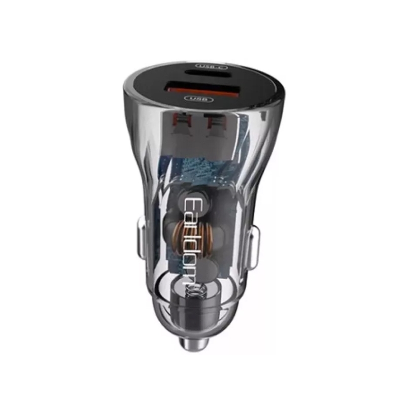  شارژر فندکی فست شارژ ماشین تایپ سی 48 وات طرح شفاف ارلدام مدل ES-CC17 