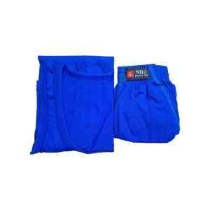 ست شورت و زیرپوش بدون آستین یقه گرد مردانه نیکو کد SL-1954 رنگ آبی