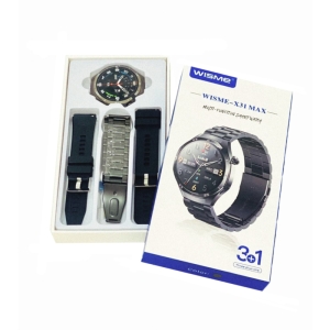ساعت هوشمند ویسمی مدل WISME-X31 MAX با 3 بند فلزی و سیلیکون