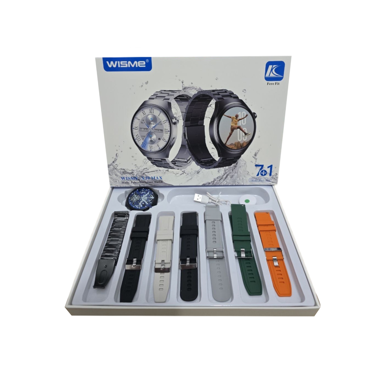ساعت هوشمند ویسمی مدل WISME-X39 MAX با 7بند فلزی و سیلیکون