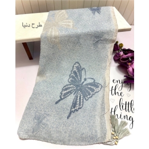 شال زنانه پلیسه نخی - طرح دنیا