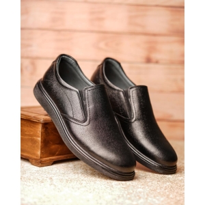کفش مردانه چرم نعمتی روزمره مدل اواس کشی مشکی 