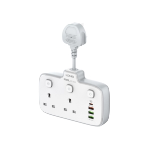  چند راهی برق دو سوکت و چهار پورت شارژ گوشی موبایل الدنیو مدل LDNIO SC2413 Universal Power Strip 
