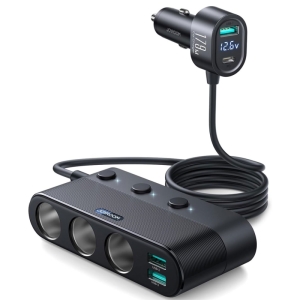  شارژر فندکی فست شارژ ماشین 179 وات تایپ‌سی و یو‌اس‌بی جویرم مدل JR-CCL01 