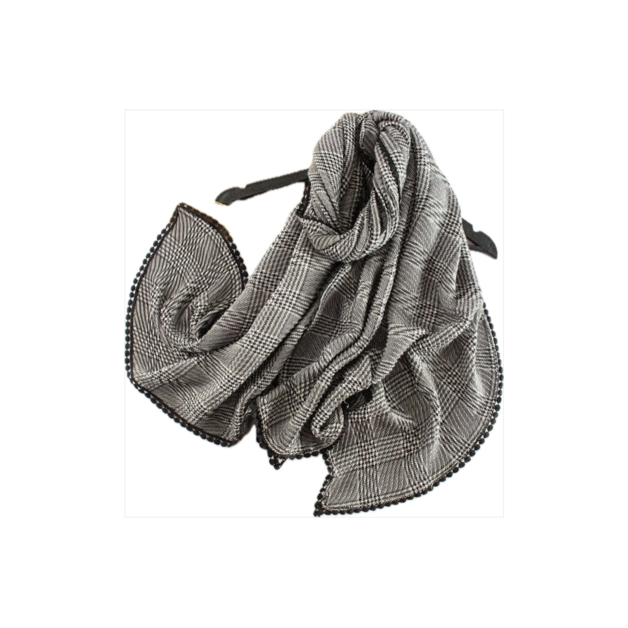 شال زنانه پلیسه نخ دور عدسی پاییزه - طرح شیلا