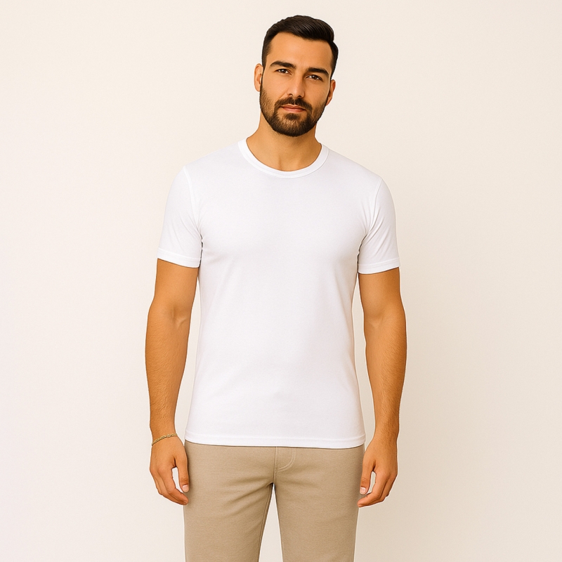 زیرپوش آستین دار یقه باز مردانه سیلکا مدل پنبه ای