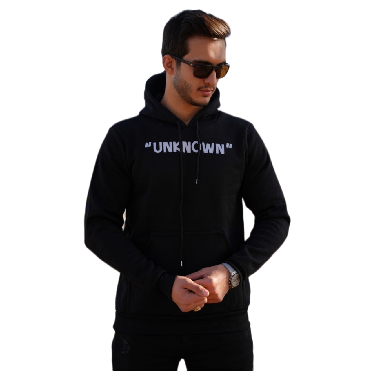 هودی مردانه پشت چاپ TIME داخل کرکی رنگ مشکی