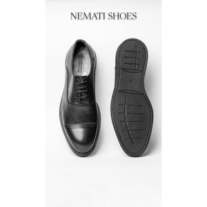 کفش مردانه چرم نعمتی روزمره مدل edvin بندی اداری مشکی 